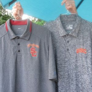 USC Trojans Pair of Gray Mens Polo Shirts Nike XXL